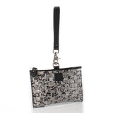 "Journal" Silver Wristlet